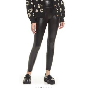 BP Faux Leather Leggings Black High Waisted Stretch Womens Size S NWT